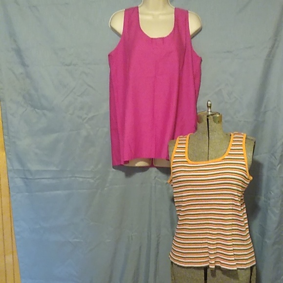 Faded Glory Tops - Sleeveless Summer tops lot of 2 sz large Faded Glory Tops - Sleeveless Summer tops lot of 2 sz large